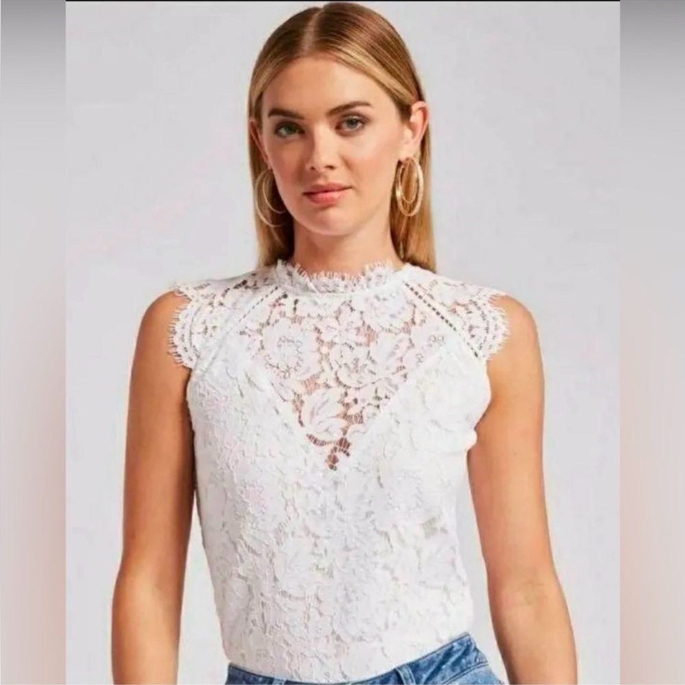 GENERATION LOVE STEFFINA LACE BLOUSE WHITE SIZE XSMALL.                     NWOT